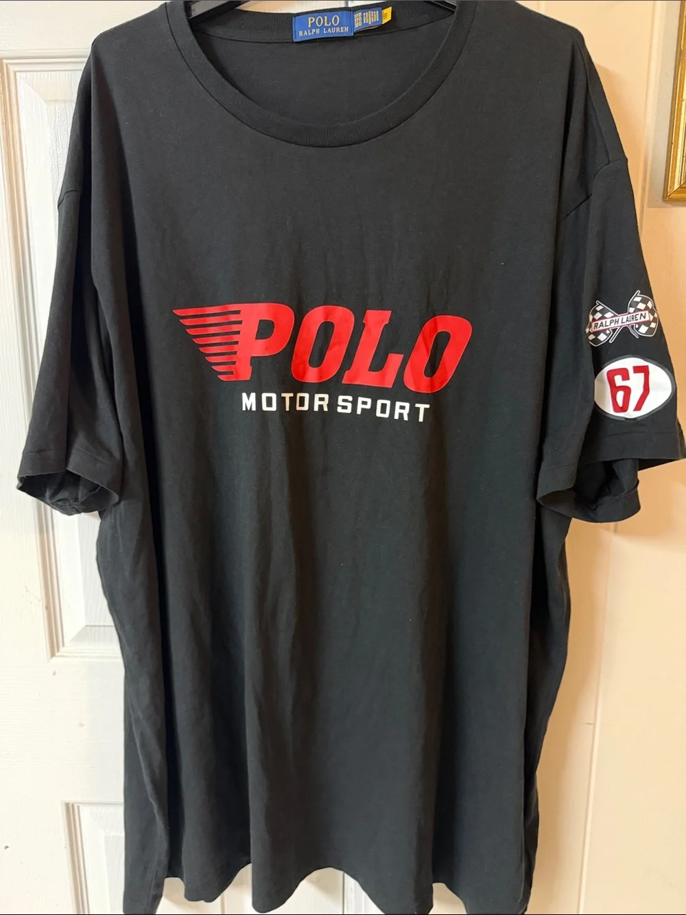 Polo by Ralph Lauren Black Short-Sleeve Tee with Red POLO Motor Sport Logo